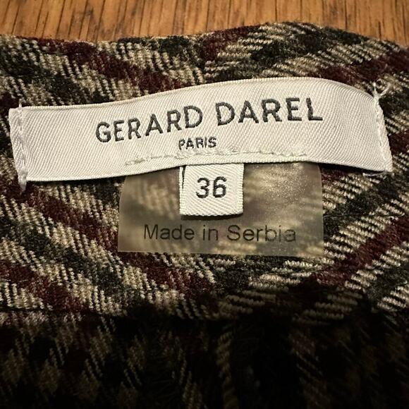 Gerald Darrel Brown Plaid pants skinny casual front zipper pockets size 36 - Picture 9 of 12